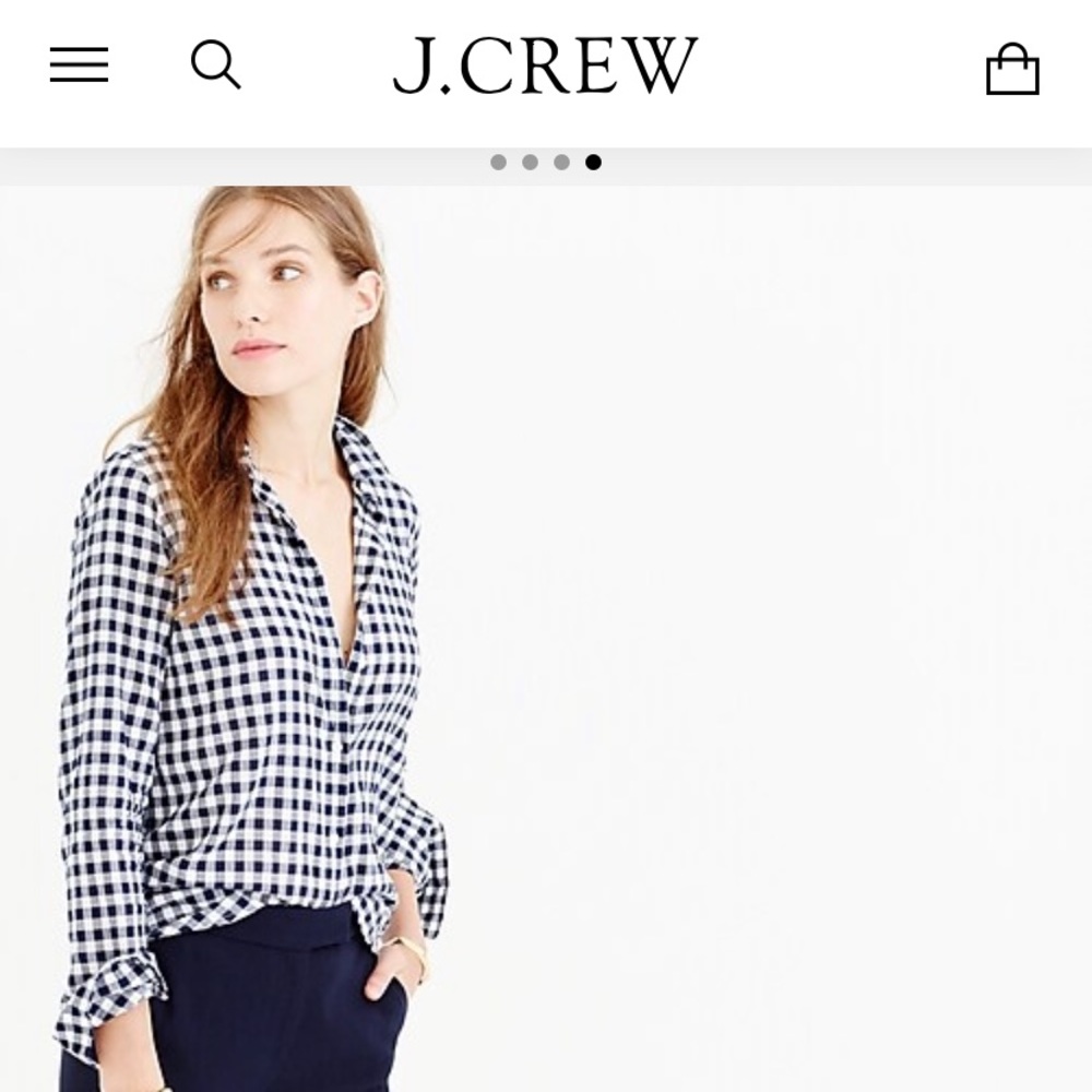 J CREW gingham button up.
